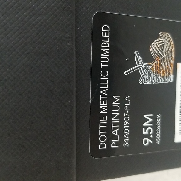 New Coach Dottie Metallic Tumbled Platinum Wedge Sandals - Picture 10 of 10